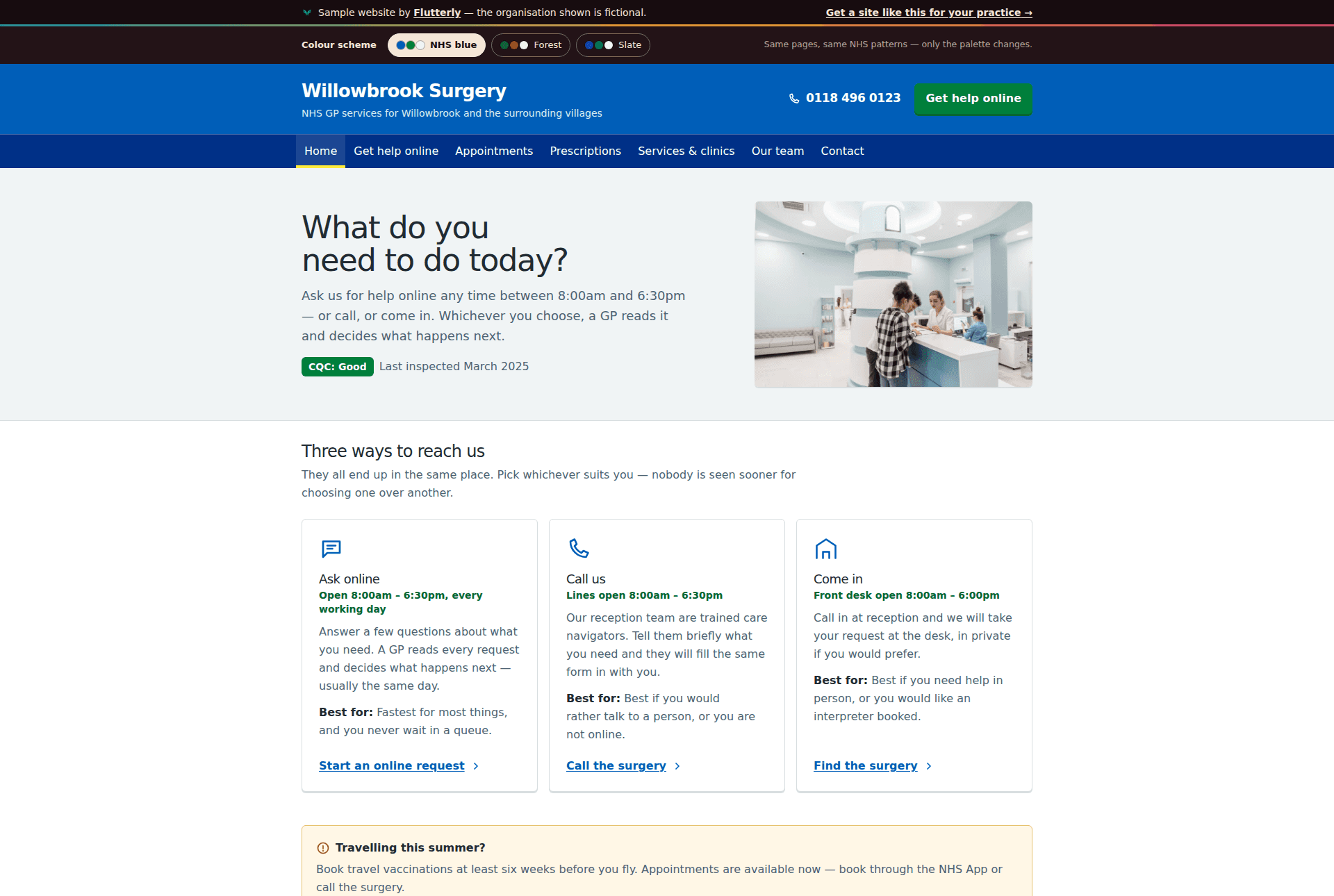 The Willowbrook Surgery sample practice website